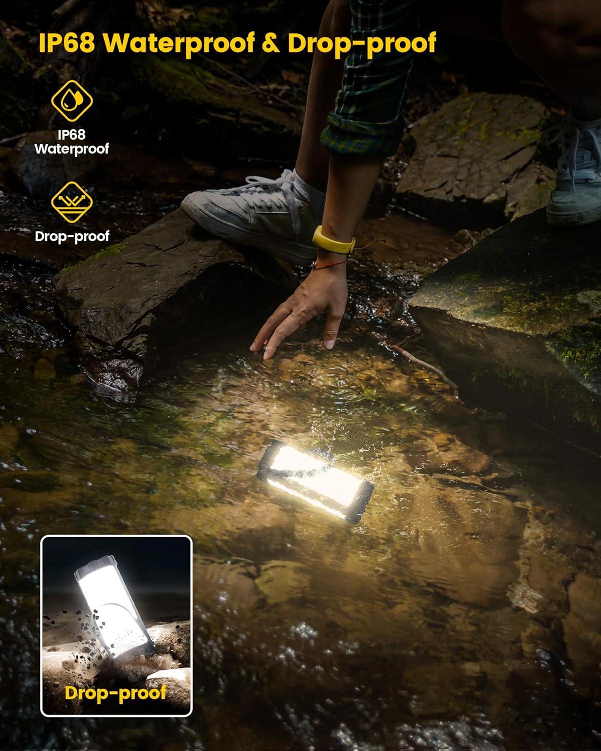 image:imageGlocusent 106 LED Camping Lights Up to 80Hrs 5000mAh Camping Lantern Rechargeable with 5 Brightness 3 Modes amp SOS IP68 Waterproof Max 1200LM Lanterns for Power Outages Hiking Emergency HurricaneGray