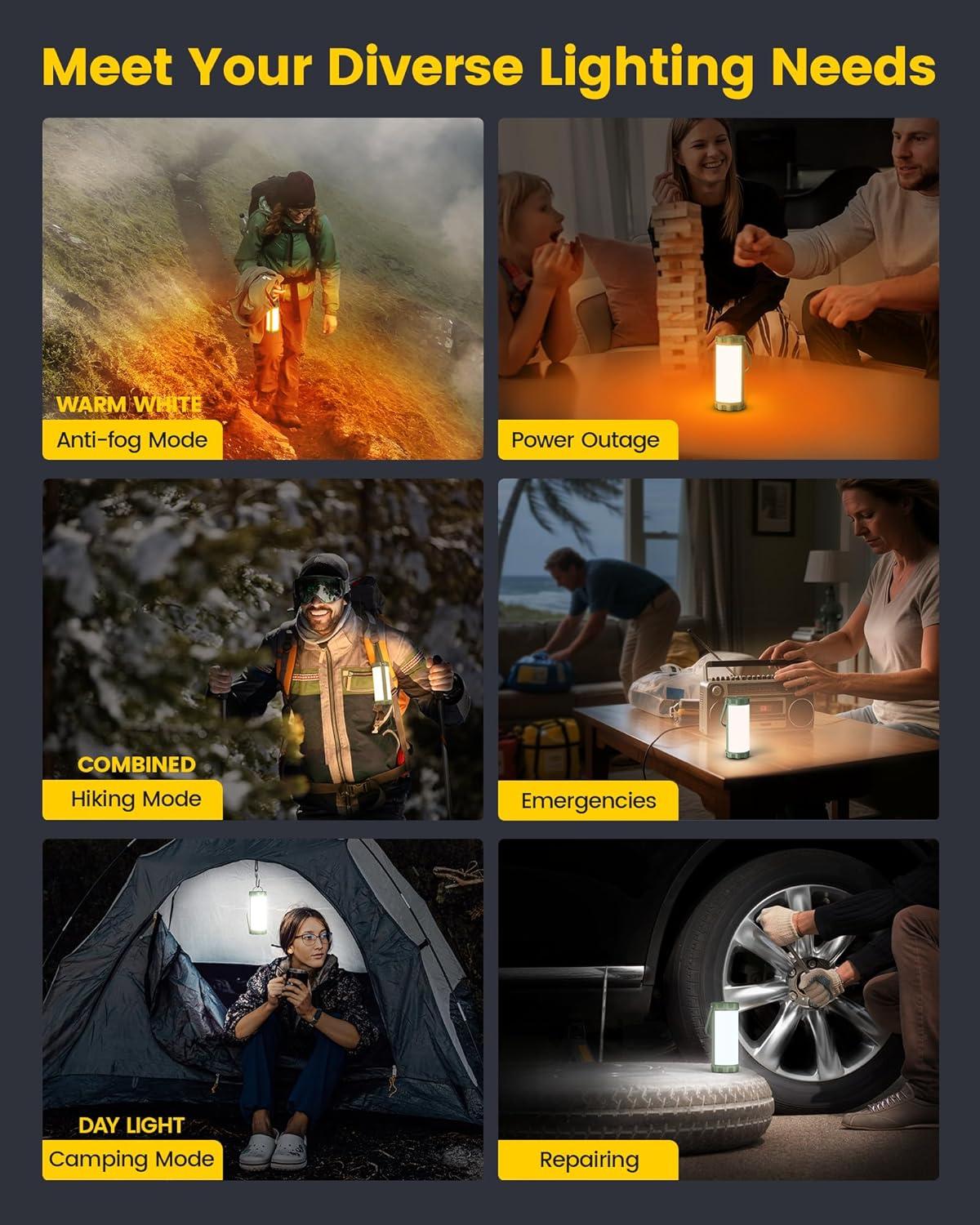 image:imageGlocusent 1Pack LED Camping Lantern Bundle 1Pack Rechargeable Sound Machine
