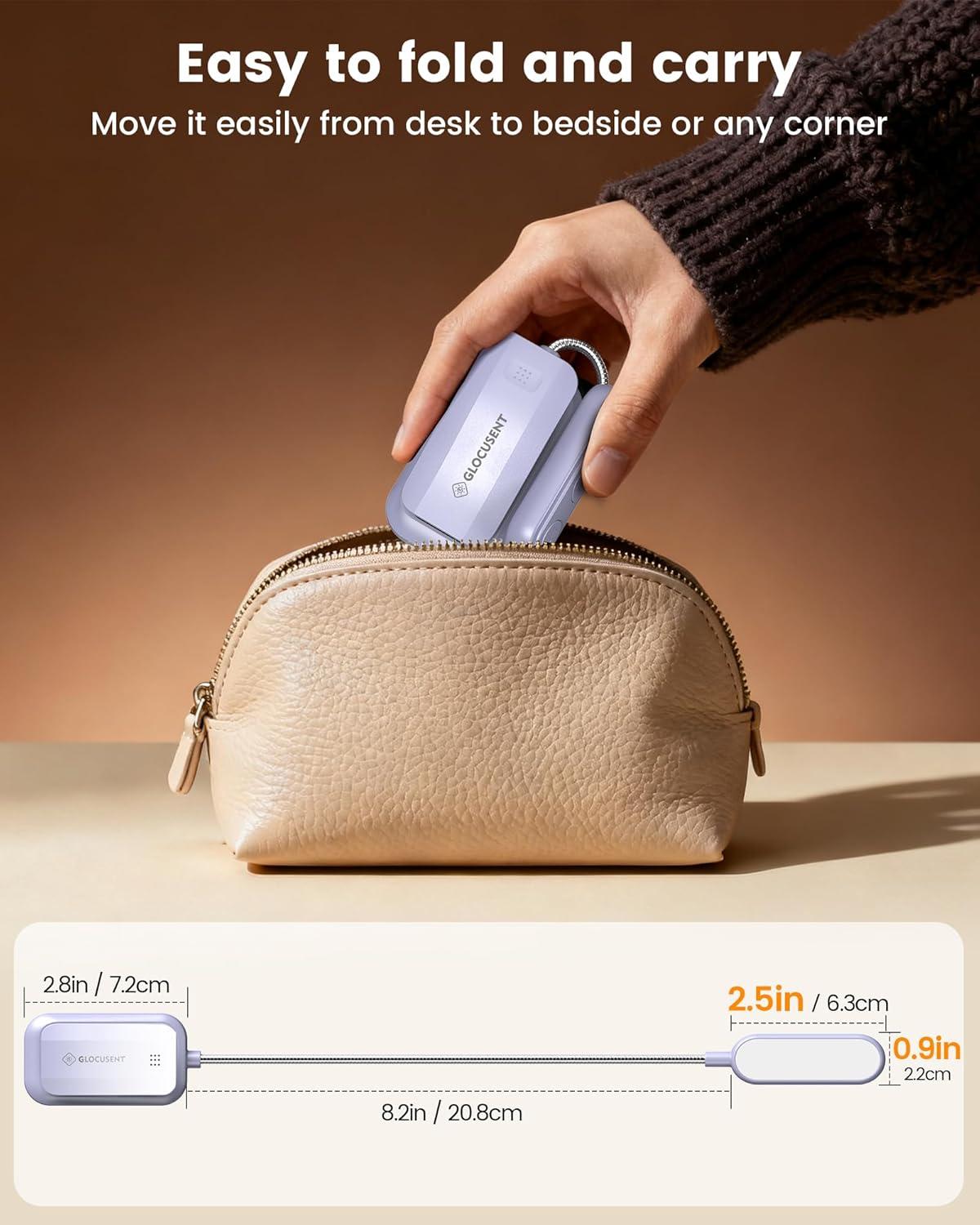 image:imageGlocusent 20 LED Reading Lights for Books in Bed Eye Caring Reading Light 5 Colors amp 5 Brightness 3100LM Dimmable 1200mAh Rechargeable Book Light to 90H Lightweight Clip on Light for Book LoversPurple