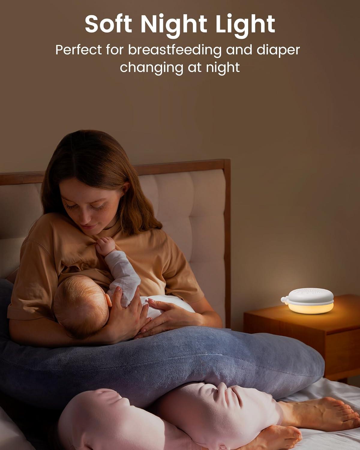 image:imageGlocusent 3in1 Portable Baby Sound Machine White Noise Machine for Sleeping Night Light amp Phone Connected Speaker 34 Sounds Timing Function 1000mAh Large Battery Designed for Travel