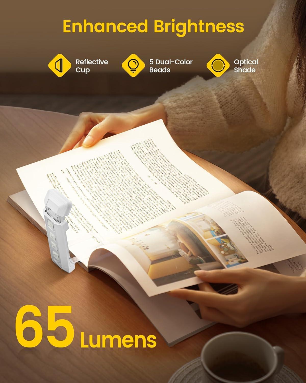 image:imageGlocusent Extendable Book Lights for Reading at Night 5 Enhanced Brightness amp 3 Colors with Sleep Aid amp Timers Clip on USB Rechargeable Reading Light for Books in Bed Ideal Gifts for Book LoversWhite