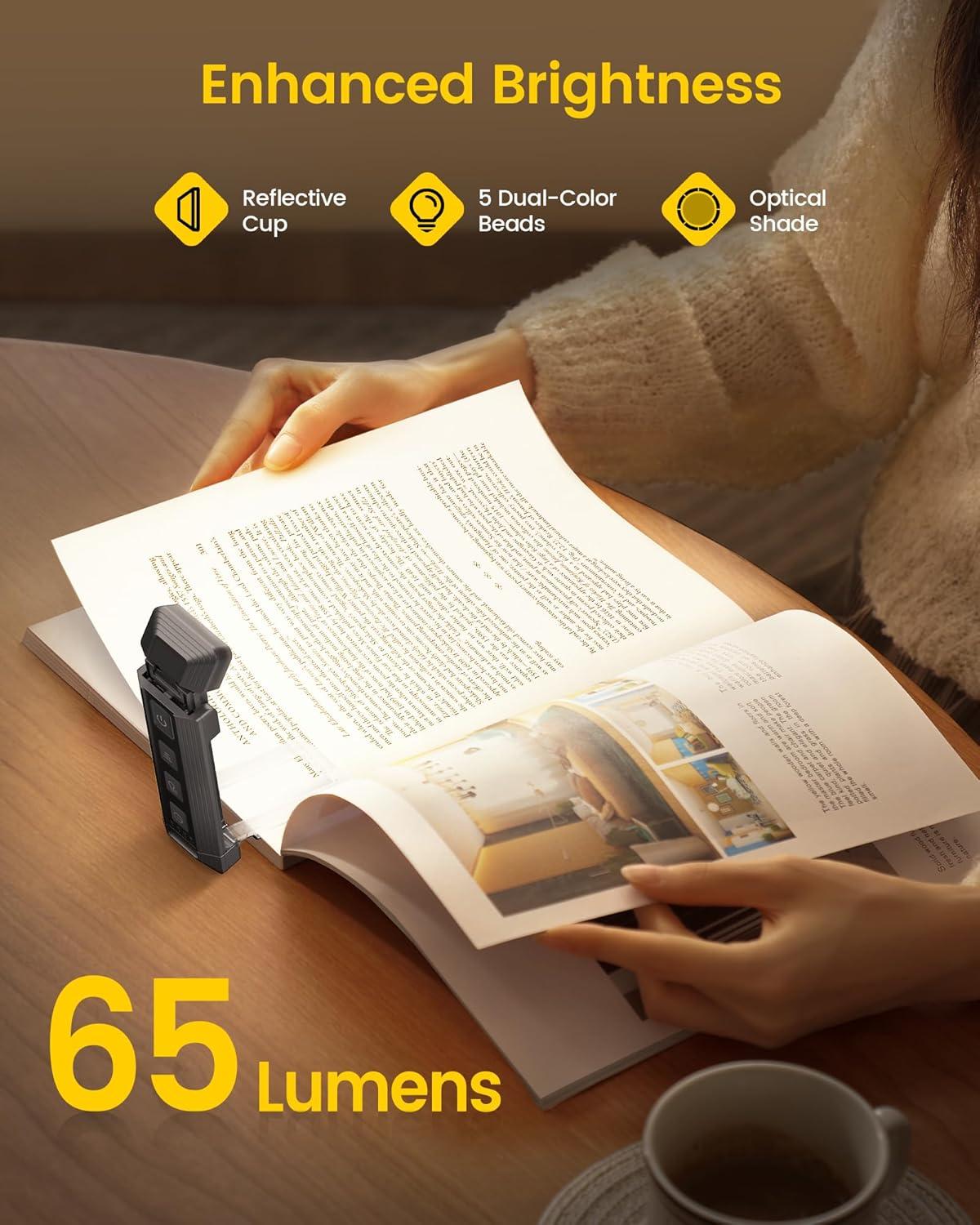 image:imageGlocusent Extendable Book Lights for Reading at Night 5 Enhanced Brightness amp 3 Colors with Sleep Aid amp Timers Clip on USB Rechargeable Reading Light for Books in Bed Ideal Gifts for Book LoversGray