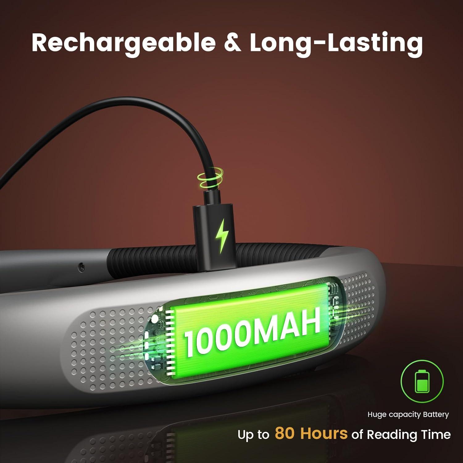 image:imageGlocusent Upgraded LED Neck Reading Light Book Light for Reading in Bed 30min Timer 3 Colors amp 3 Brightness Adjustable Rechargeable amp Long Lasting Perfect for Reading KnittingGray