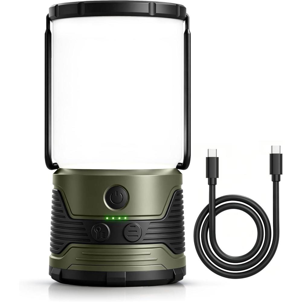 image:imageGlocusent 1200LM LED Camping Lantern Rechargeable 7 Light Modes 5000mAh Power Bank IP45 Waterproof Perfect Lantern Flashlight for Hurricane Emergency Power Outages Home USB C Cable Included