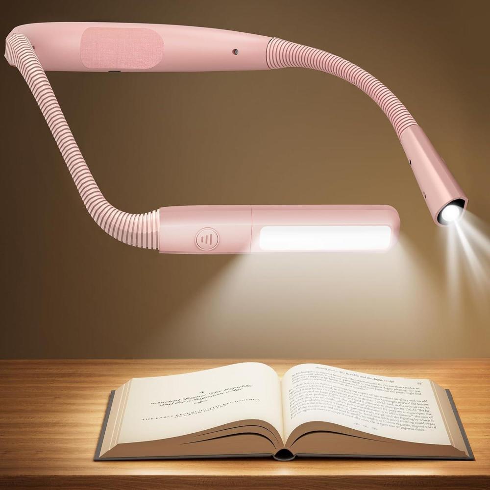 image:imageGlocusent Bendable Neck Light 1600mAh Rechargeable Book Light for 100 Hrs 5 Colors amp Stepless Dimming Reading Light Perfect Book Light for Reading in Bed Knitting Book Lovers GiftsPink