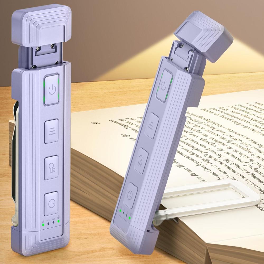 image:imageGlocusent Extendable Book Lights for Reading at Night 5 Enhanced Brightness amp 3 Colors with Sleep Aid amp Timers Clip on USB Rechargeable Reading Light for Books in Bed Ideal Gifts for Book LoversPurple
