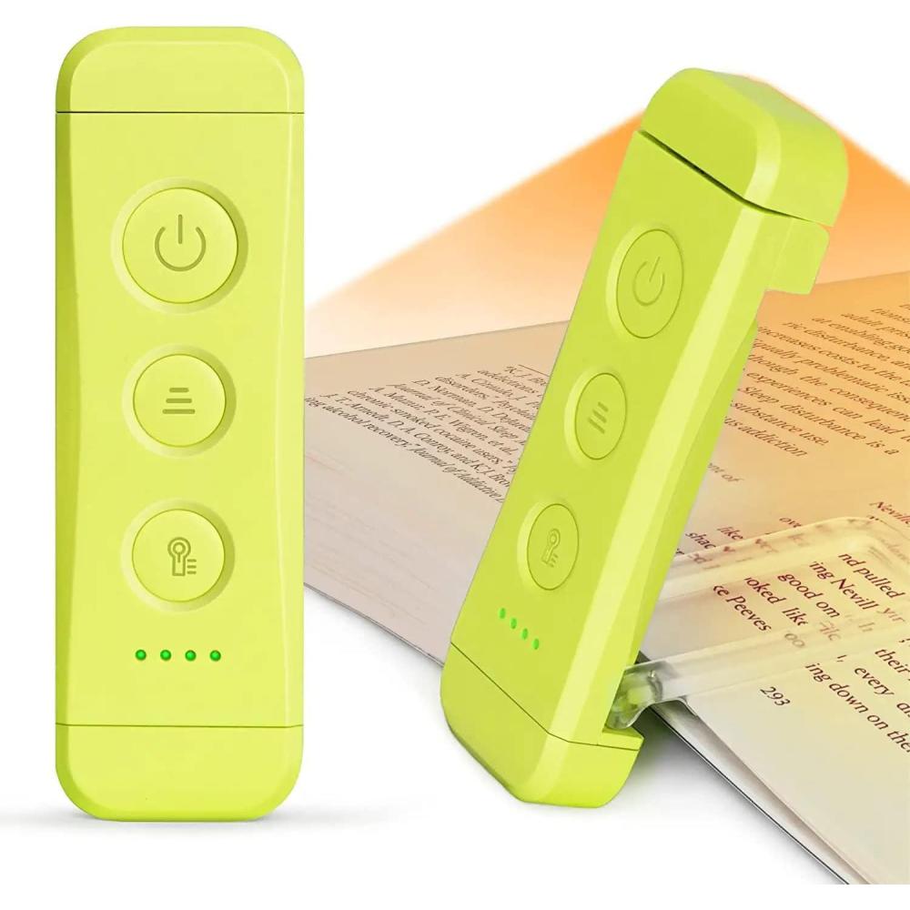 image:imageGlocusent USB Rechargeable Book Light Portable Clipon LED Reading Light Reading Lights for Books in Bed with 3 Amber Colors amp 5 Brightness Dimmable Compact amp Long Lasting Perfect for Book LoversGreen
