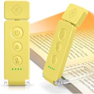image:imageGlocusent 12 LED Rechargeable Book Light Clipon Reading Light with 5 Colors amp 5 Brightness Levels Up to 100Hrs Runtime EyeCaring Reading Lights for Books in Bed Perfect for Book Lovers KidsYellow