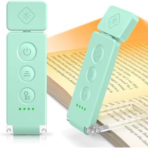 image:imageGlocusent 12 LED Rechargeable Book Light Clipon Reading Light with 5 Colors amp 5 Brightness Levels Up to 100Hrs Runtime EyeCaring Reading Lights for Books in Bed Perfect for Book Lovers KidsSky Blue