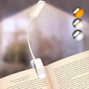 image:imageGlocusent 13 LEDs Book Lights for Reading at Night 120 Hrs Runtime Rechargeable Reading Light Eye Caring 3 Colors amp 5 Stepless Dimming Brightness 360LM Flexible Clip on Light for Book Lovers KidsWhite