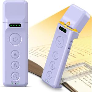 image:imageGlocusent 14 LED Sleep Aid Reading Light Eye Caring Book Light for Reading in Bed 3 Colors amp 5 Brightness Stepless Adjustable Rechargeable for 90 Hrs with Timer Perfect Book Lamp for BookwormsPurple