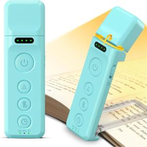 image:imageGlocusent 14 LED Sleep Aid Reading Light Eye Caring Book Light for Reading in Bed 3 Colors amp 5 Brightness Stepless Adjustable Rechargeable for 90 Hrs with Timer Perfect Book Lamp for BookwormsLake Blue