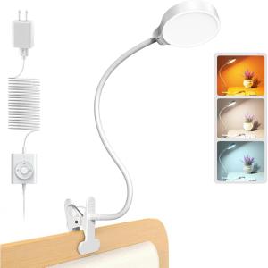 image:imageGlocusent 5W Reading Light for Bed 36 LED Eye Caring Bed Lamp 3 Colors amp 5 Brightness Levels for Headboard with Adapter Perfect Clip on Light for Reading Working amp Studying White with RemoteWhite