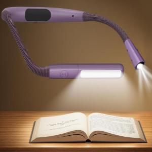 image:imageGlocusent Bendable Neck Light 1600mAh Rechargeable Book Light for 100 Hrs 5 Colors amp Stepless Dimming Reading Light  Perfect Book Light for Reading in Bed Knitting Book Lovers GiftsPurple