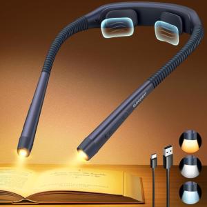 image:imageGlocusent Ergonomic Reading Lights for Books in Bed 1600mAh Rechargeable Book Light 100 Hrs  3 Colors amp 5 Brightness Neck Light with Timers Sleep Aid amp Travel LockNavy Blue