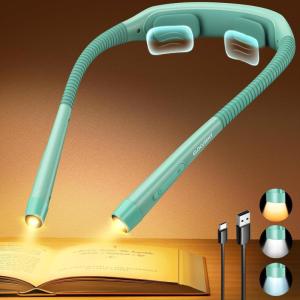 image:imageGlocusent Ergonomic Reading Lights for Books in Bed 1600mAh Rechargeable Book Light 100 Hrs  3 Colors amp 5 Brightness Neck Light with Timers Sleep Aid amp Travel LockMint Green