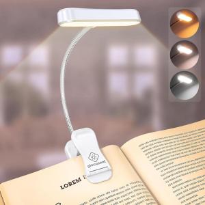 image:imageGlocusent Horizontal ETHead Book Light for Reading in Bed Eye Caring CRI 95 3 Colors amp 5 Brightness Rechargeable Long Lasting Reading Light 18Oz Lightweight amp Portable Perfect for Book LoversWhite