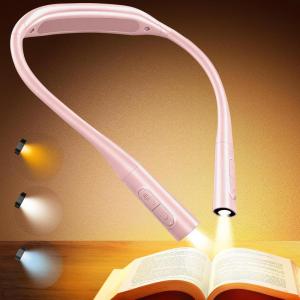 image:imageGlocusent Neck Book Light 1200mAh Rechargeable Neck Reading Light Hands Free Book Lights for Reading at Night 5 Colors amp 5 Brightness Private Lightweight Book Reading Light in Bed for Book LoversPink