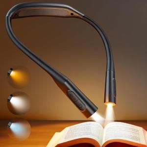 image:imageGlocusent Neck Book Light 1200mAh Rechargeable Neck Reading Light Hands Free Book Lights for Reading at Night 5 Colors amp 5 Brightness Private Lightweight Book Reading Light in Bed for Book LoversBlack
