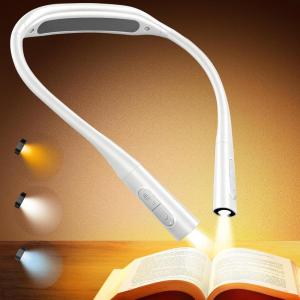 image:imageGlocusent Neck Book Light 1200mAh Rechargeable Neck Reading Light Hands Free Book Lights for Reading at Night 5 Colors amp 5 Brightness Private Lightweight Book Reading Light in Bed for Book LoversWhite
