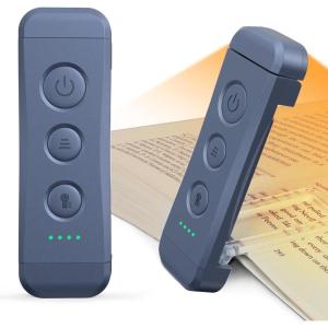image:imageGlocusent USB Rechargeable Book Light Portable Clipon LED Reading Light Reading Lights for Books in Bed with 3 Amber Colors amp 5 Brightness Dimmable Compact amp Long Lasting Perfect for Book LoversDark Blue