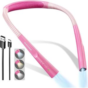 image:imageGlocusent Upgraded LED Neck Reading Light Book Light for Reading in Bed 30min Timer 3 Colors amp 3 Brightness Adjustable Rechargeable amp Long Lasting Perfect for Reading KnittingLight Pink