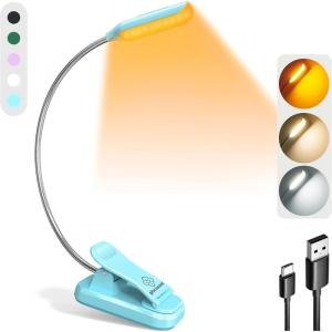 image:imageGlocusent Willow Book Light 10LED 3 Colors amp 3 Brightness Rechargeable Lightweight Clip on Modern Design Pure White ABS Material USBC 80hr Runtime Ideal for Book LoversBlue