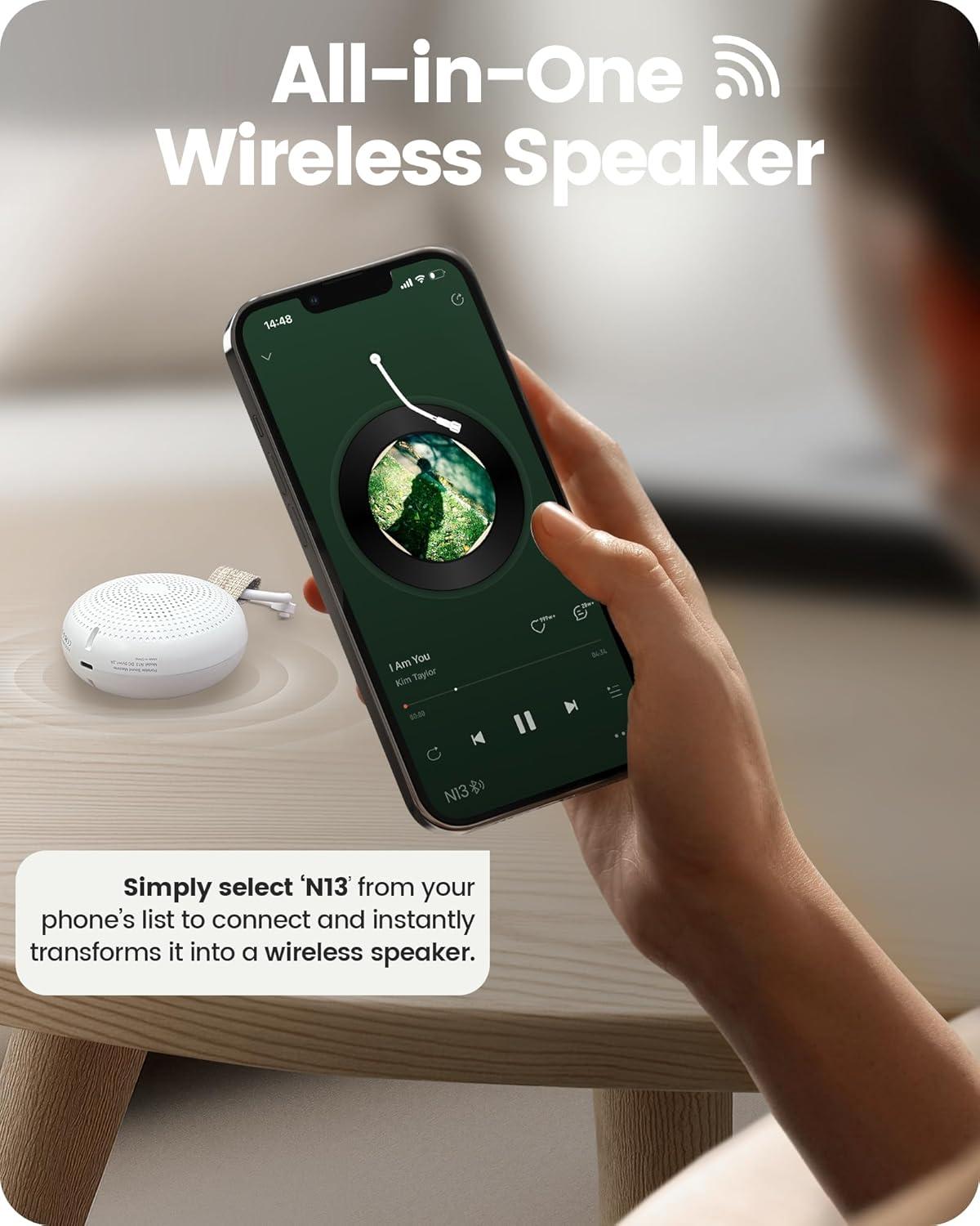 image:imageGlocusent Portable Sound Machine for Baby Kids Adults 62 Sounds amp 5W Speaker White Noise Machine for Sleeping 30hr Lasting Rechargeable Sound Machine with 4 Timer Suitable for Home Travel