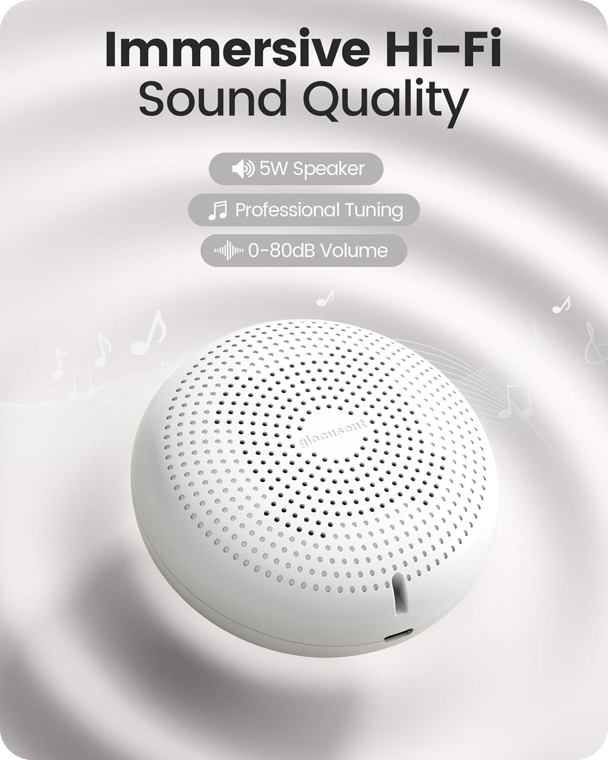 image:imageGlocusent Portable Sound Machine for Baby Kids Adults 62 Sounds amp 5W Speaker White Noise Machine for Sleeping 30hr Lasting Rechargeable Sound Machine with 4 Timer Suitable for Home Travel