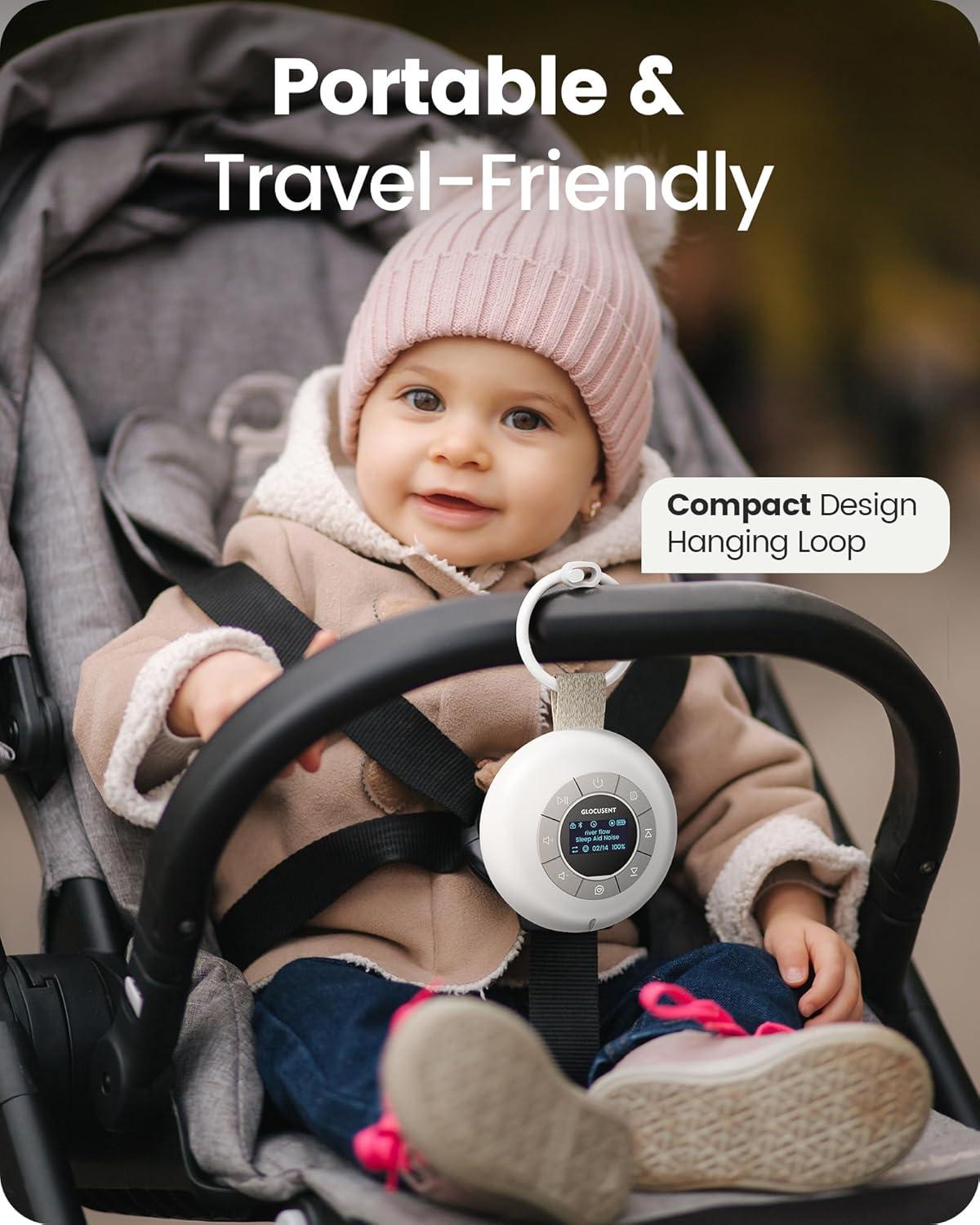 image:imageGlocusent Portable Sound Machine for Baby Kids Adults 62 Sounds amp 5W Speaker White Noise Machine for Sleeping 30hr Lasting Rechargeable Sound Machine with 4 Timer Suitable for Home Travel