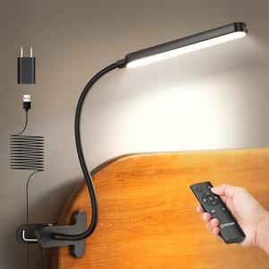 image:imageGlocusent 38 LED Clip On Light 5W Eye Caring Book Lights for Reading at Night  5 Color amp 5 Brightness with a Remote 30Min Auto Off Timer MultiPurpose Clip Lamp for Bed ReadingStudyingWorkingBlack