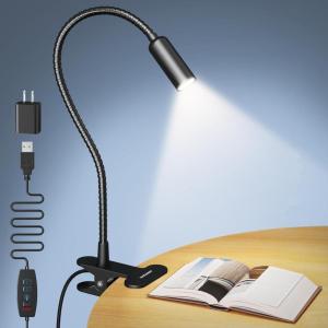 image:imageGlocusent Clip on Light 10 Brightness Levels from 20 to 180LM LED Reading Light with Clamp and Flexible Gooseneck  Eye Caring Book Lights for Reading at Night Clip on Desk Bed Headboard