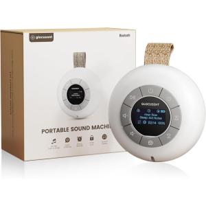 image:imageGlocusent Portable Sound Machine for Baby Kids Adults  62 Sounds amp 5W Speaker White Noise Machine for Sleeping 30hr Lasting Rechargeable Sound Machine with 4 Timer Suitable for Home Travel