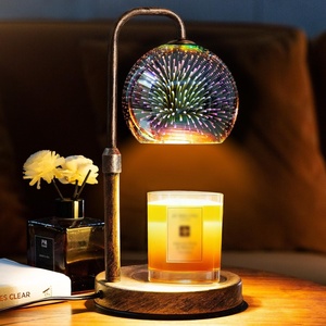 image:imageGlocusent Candle Warmer Lamp with Timer 3D Glass Globe Antique Base Dimmable Height Adjustable Wax Melter for Scented Jar Candles 28H Auto Off Christmas Birthday Gifts for Women Home Decor Gift