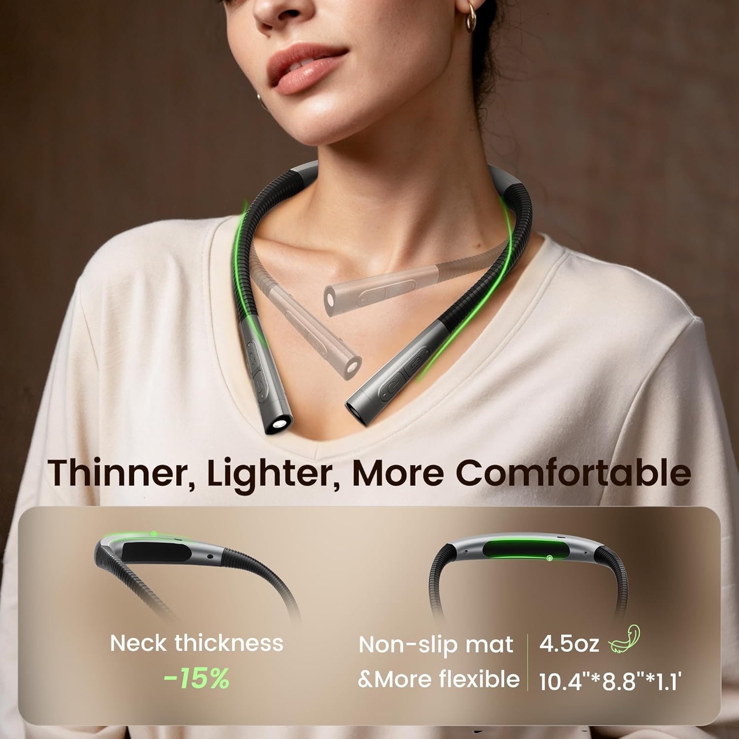 image:imageGlocusent Upgraded Neck Light 5Color amp 5Brightness Reading Light 100hr Rechargeable Book Light Slimmer ampErgonomic Perfect Reading Lights for Books in Bed Knitting Repairing Book Lovers GiftsGray